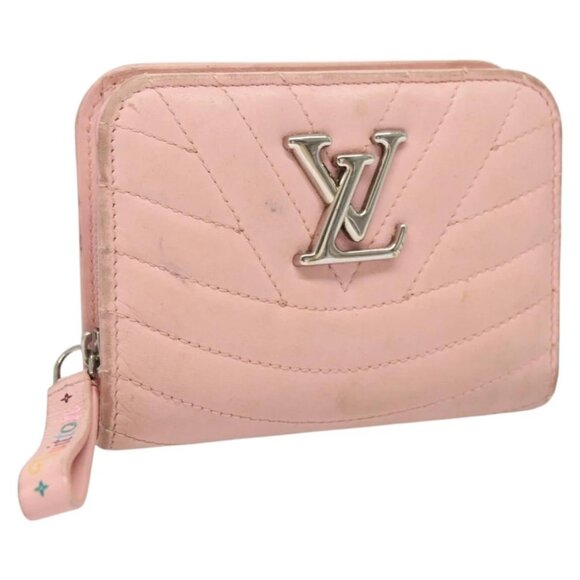 LOUIS VUITTON New Wave Zipto Compact Wallet Leather Pink M63791 LV Auth - Picture 1 of 13